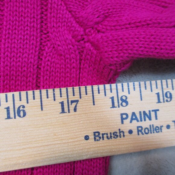 NWT Polo Ralph Lauren Cable Knit Crewneck Short Sleeve Pink Sweater Women's M - Picture 8 of 10